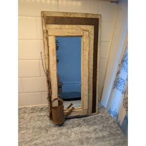 Rustic Garden wall wood Mirror‎